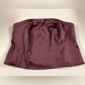 Elegant Burgundy Satin Bustier